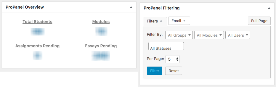 Use the LearnDash LMS propanel reporting plugin to track student's results and progress