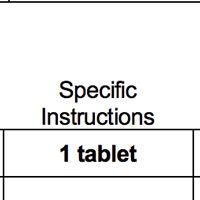Specific instructions: 1 tablet