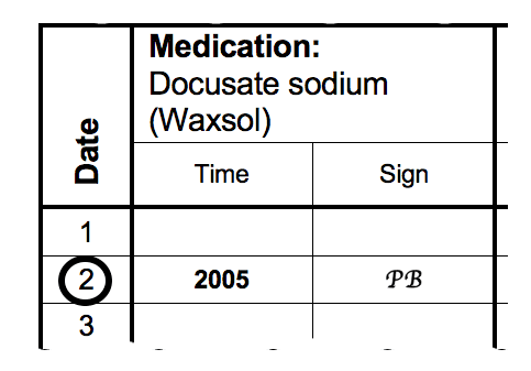 Record showing Date: 2, Time: 2005, Sign: PB.