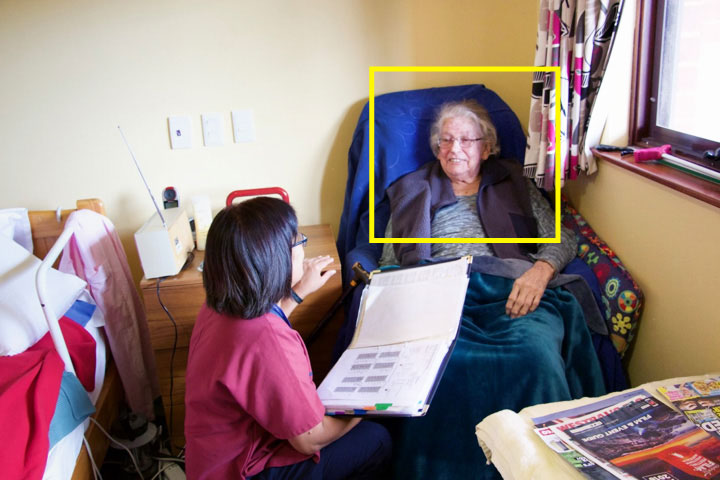 Jamie talking to Nona