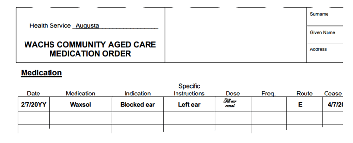 Medication order